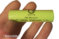 Baterie reîncărcabilă Grita HT-18650 (3000 mAh, 3,7 V, Li-ion) verde - 1 buc